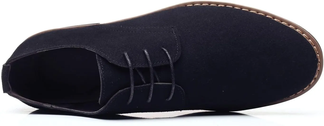 DADAWEN Men's Suede Dress Shoes Casual Lace Up Oxfords Shoes