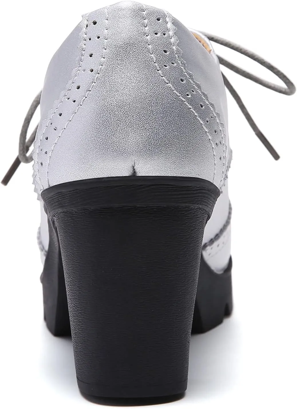 DADAWEN Women's Classic T-Strap Platform Mid-Heel Square Toe Oxfords Dress Shoes