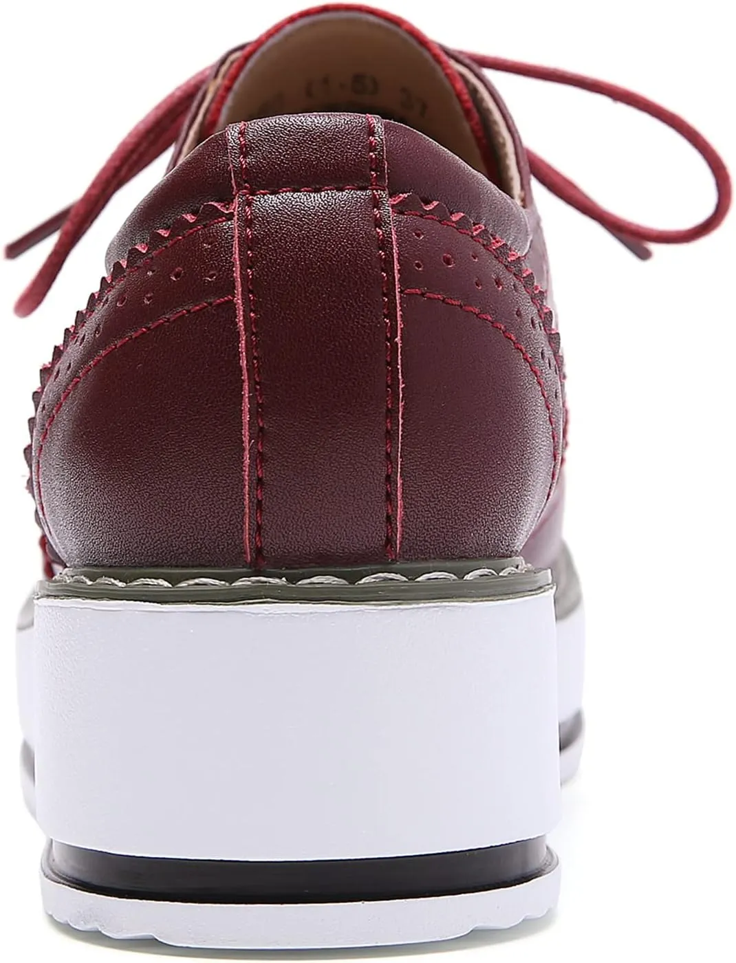 DADAWEN Women's Platform Lace-Up Wingtips Square Toe Oxfords Shoe