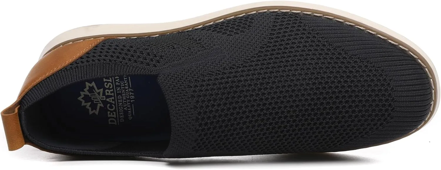 DECARSDZ Men's Loafers Casual Slip On Shoes Knit Mesh Fabric Shoe C021