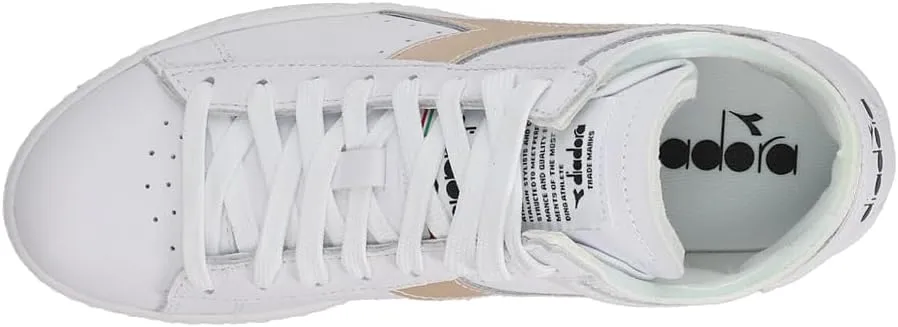 Diadora Mens Game Row Cut Metal Lace Up Sneakers Shoes Casual - Beige, White