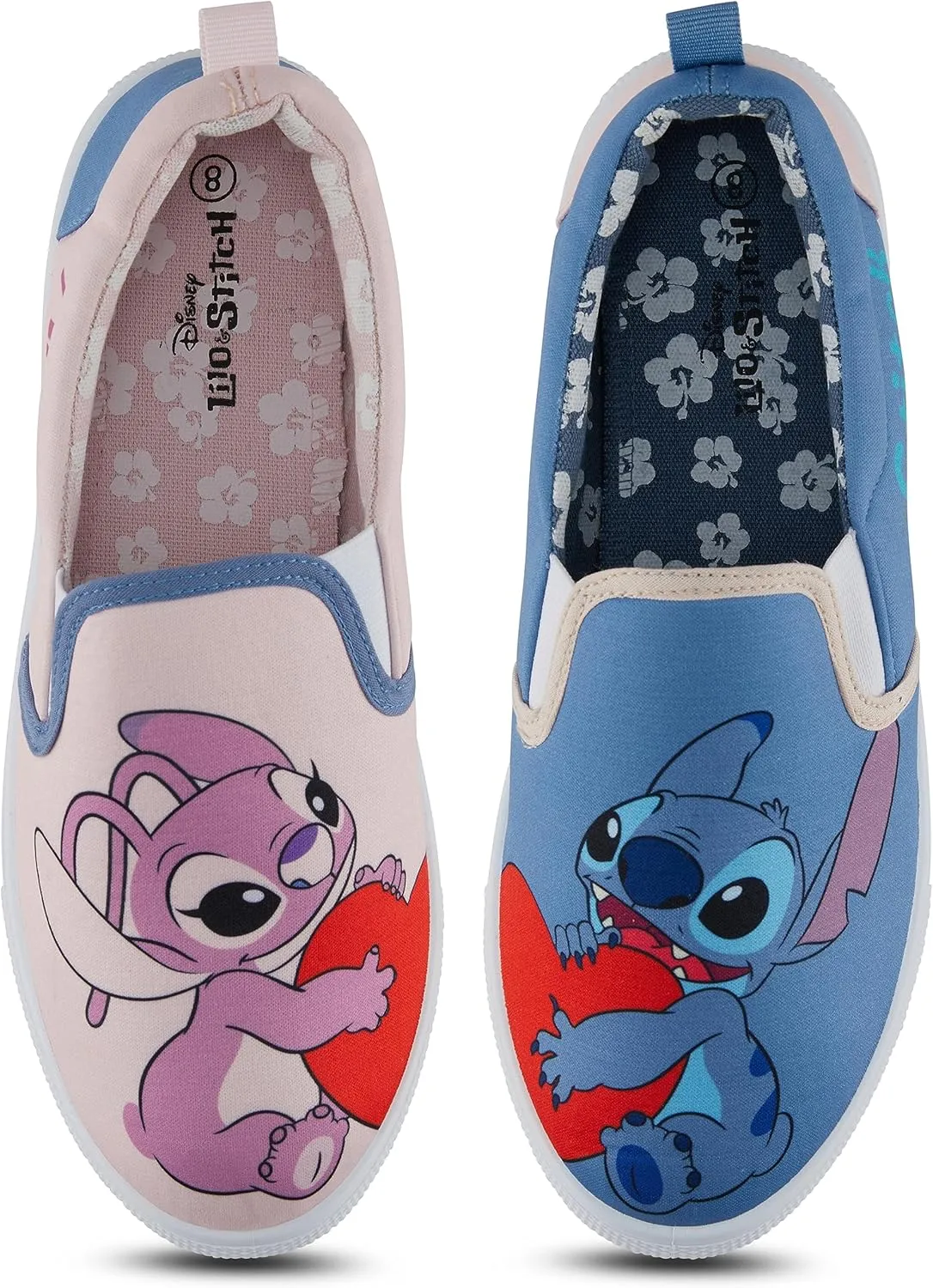 Disney Ladies Lilo and Stitch Shoes - Ladies Classic Lilo and Stitch Slip On Sneakers Lilo and Stitch Canvas Slip On Sneakers