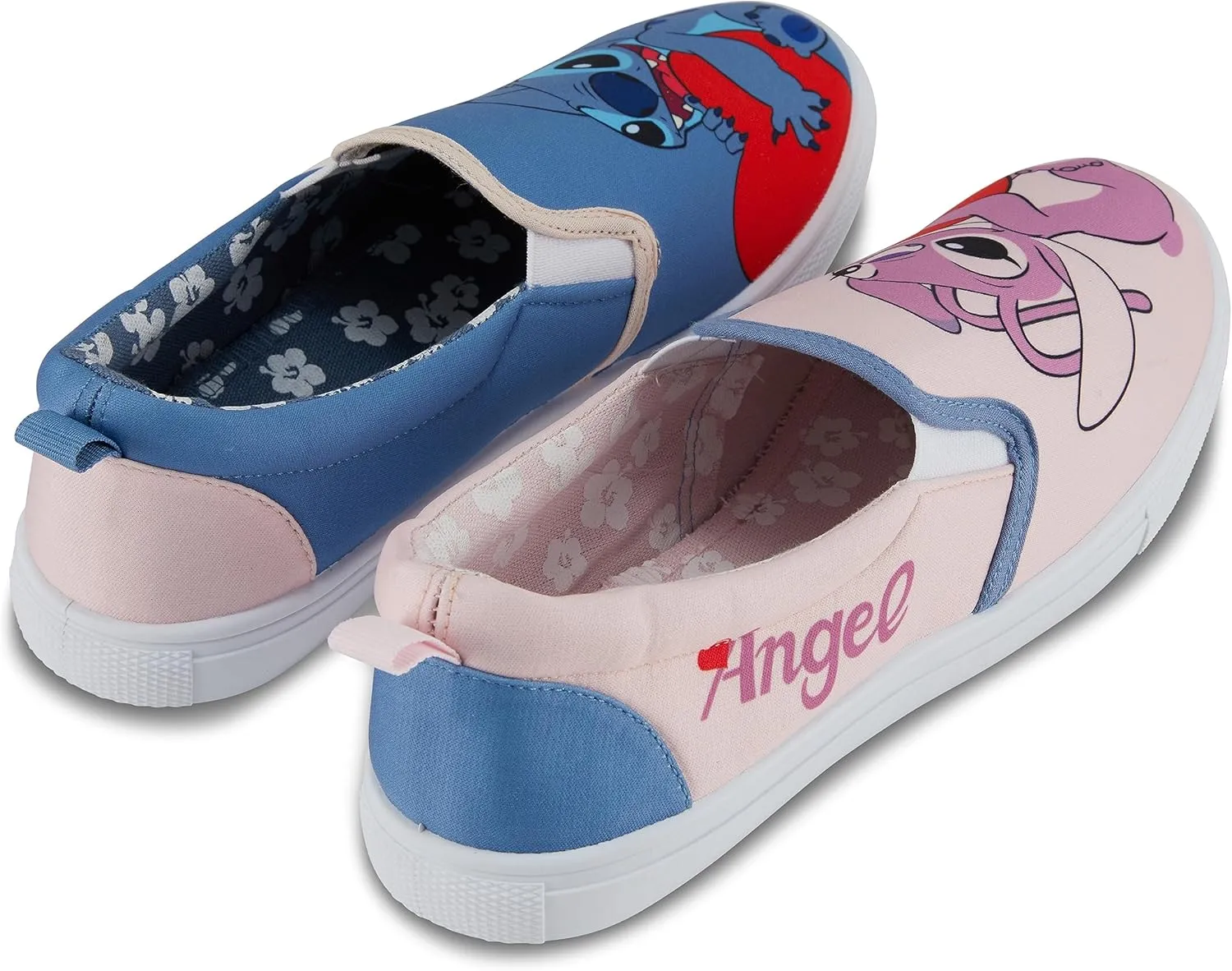 Disney Ladies Lilo and Stitch Shoes - Ladies Classic Lilo and Stitch Slip On Sneakers Lilo and Stitch Canvas Slip On Sneakers