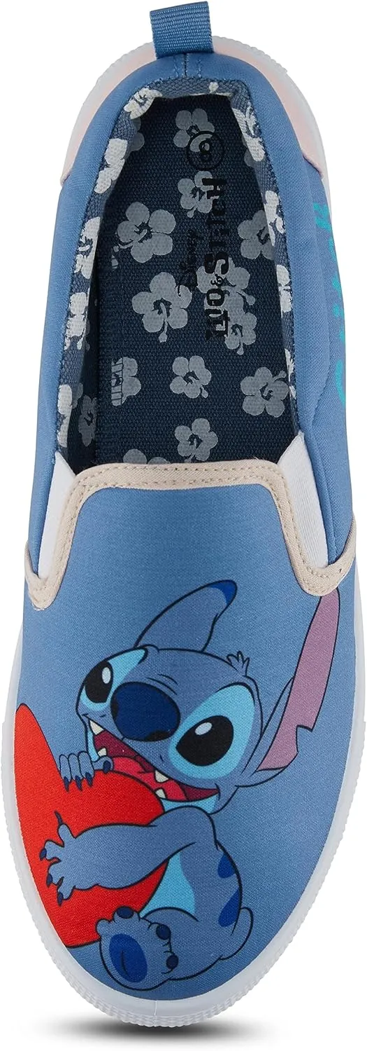 Disney Ladies Lilo and Stitch Shoes - Ladies Classic Lilo and Stitch Slip On Sneakers Lilo and Stitch Canvas Slip On Sneakers