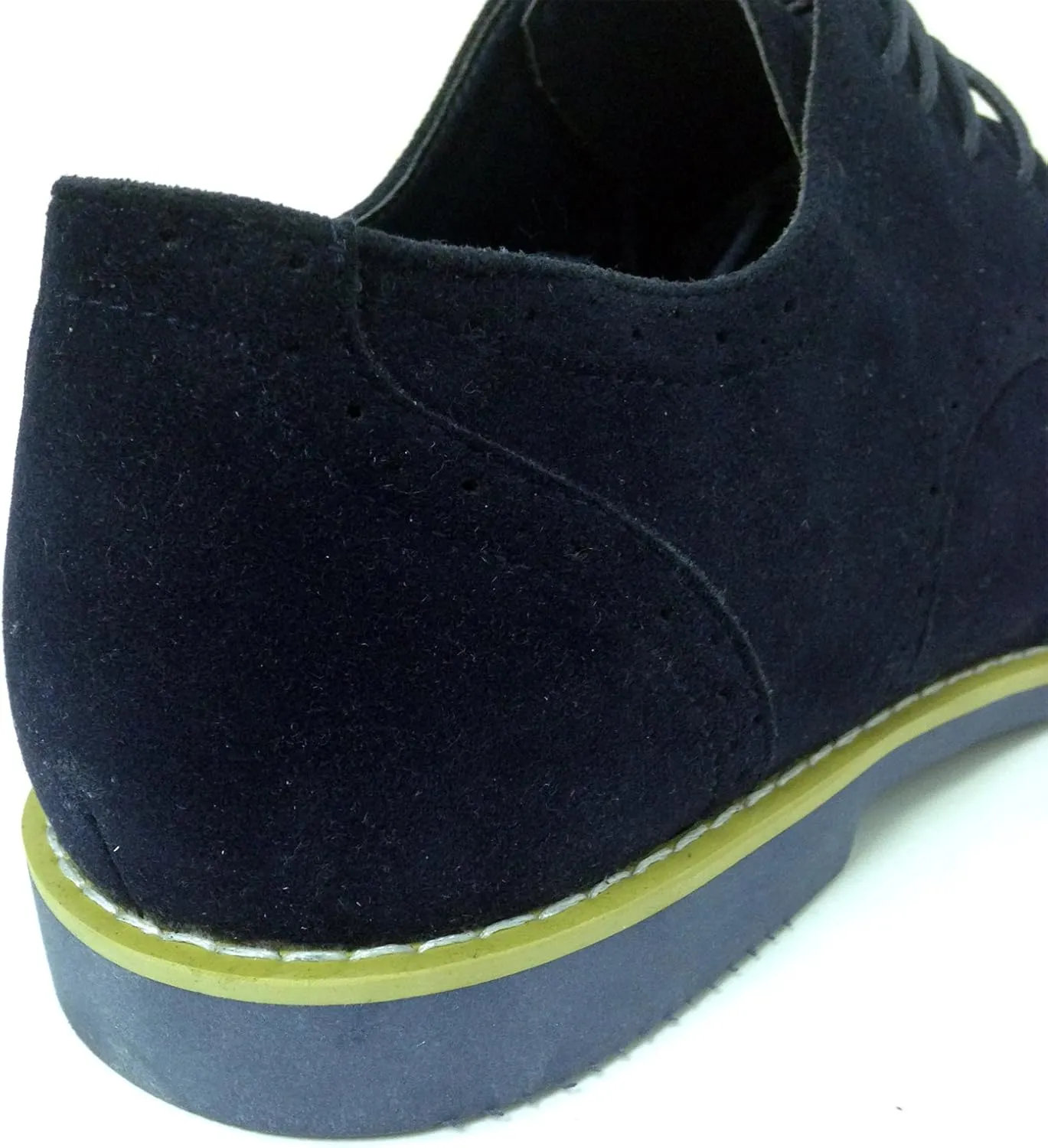 DK2S Men's Dress Suede Wingtip Classic Brogue Lace Up Leather Lined Oxfords Casual Shoes
