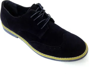 DK2S Men's Dress Suede Wingtip Classic Brogue Lace Up Leather Lined Oxfords Casual Shoes