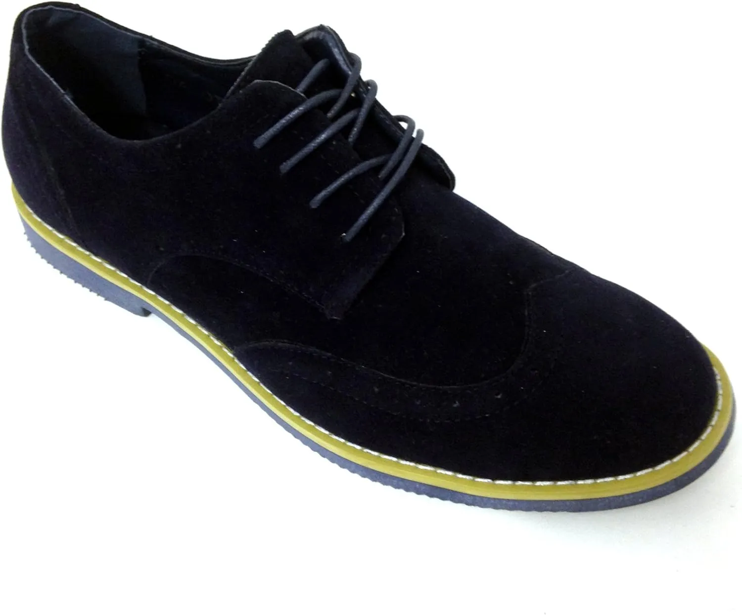 DK2S Men's Dress Suede Wingtip Classic Brogue Lace Up Leather Lined Oxfords Casual Shoes