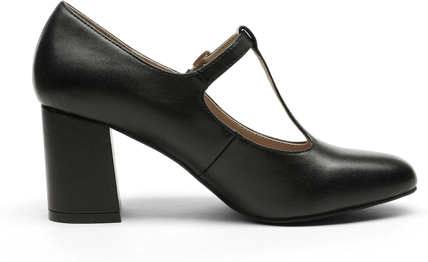DREAM PAIRS Low Chunky Heels for Women T-Strap Mary Jane Pumps Wedding Dress Shoes