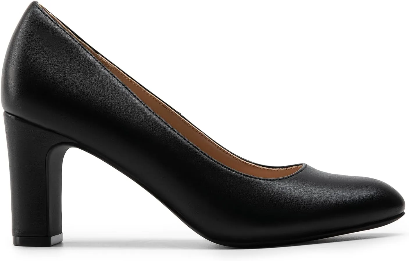 DREAM PAIRS Women's Block Heels Closed Toe High Chunky Rounded Toe Pumps Comfortable Slip On Work Shoes