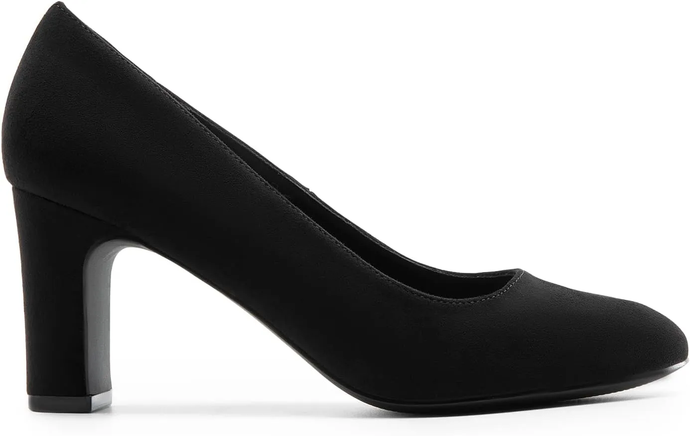 DREAM PAIRS Women's Block Heels Closed Toe High Chunky Rounded Toe Pumps Comfortable Slip On Work Shoes