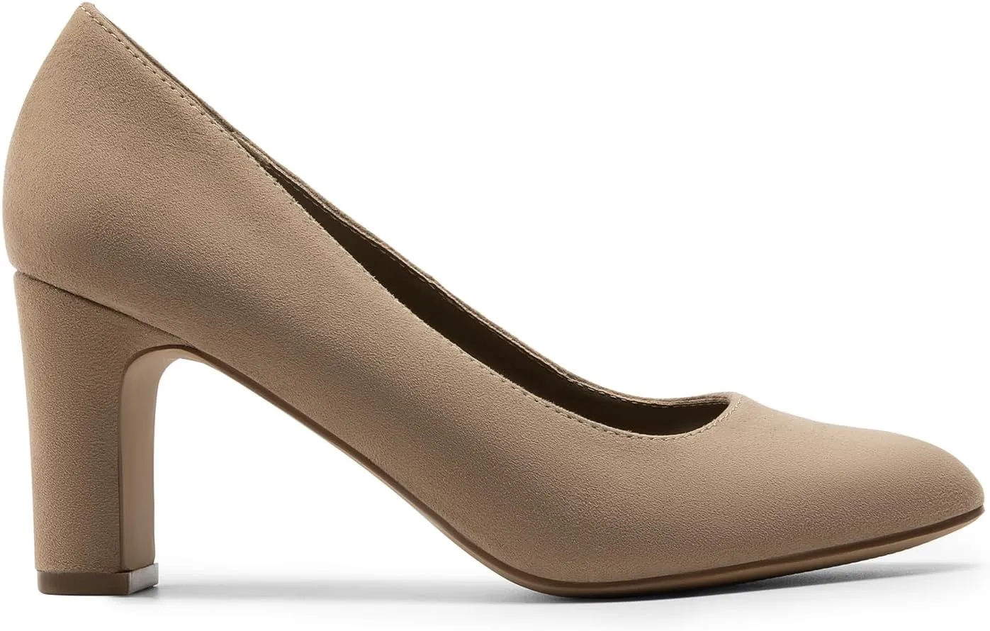 DREAM PAIRS Women's Block Heels Closed Toe High Chunky Rounded Toe Pumps Comfortable Slip On Work Shoes