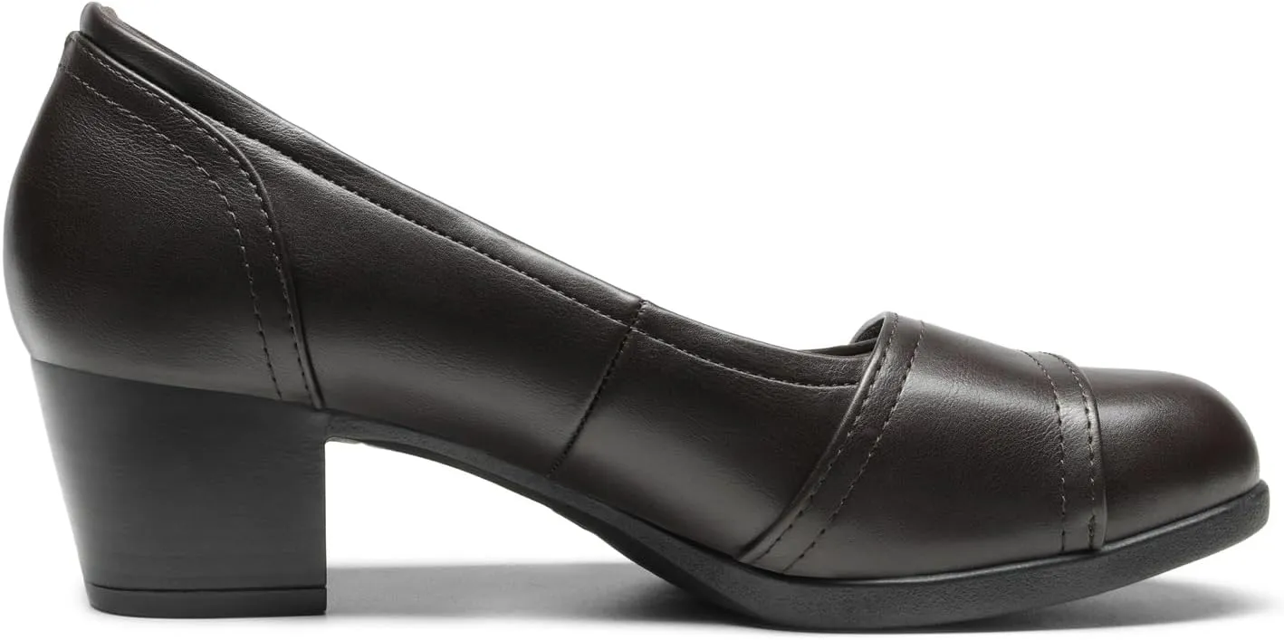 DREAM PAIRS Women's Chunky Comfortable Closed Toe Low Block Heels Work Round Toe Dress Wedding Adjustable Slip On Pumps Shoes