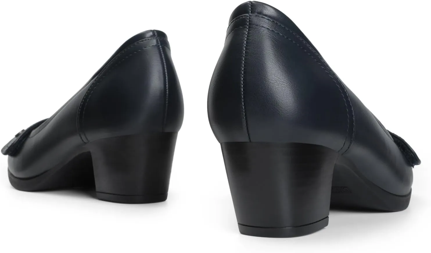 DREAM PAIRS Women's Chunky Comfortable Closed Toe Low Block Heels Work Round Toe Dress Wedding Adjustable Slip On Pumps Shoes