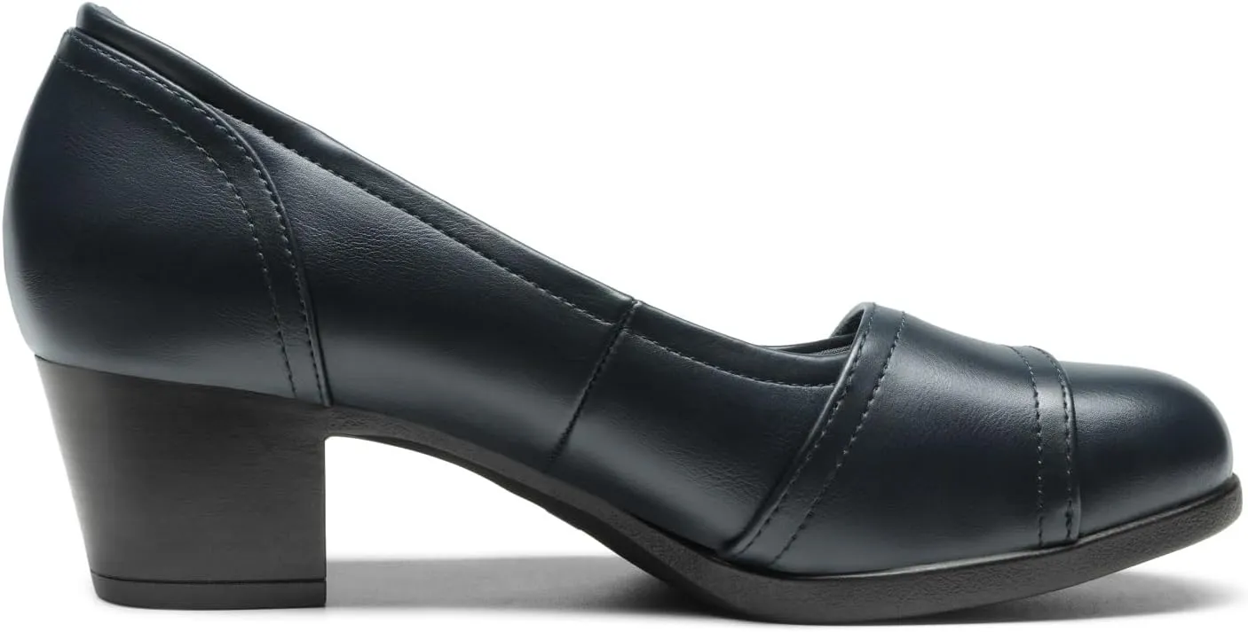 DREAM PAIRS Women's Chunky Comfortable Closed Toe Low Block Heels Work Round Toe Dress Wedding Adjustable Slip On Pumps Shoes