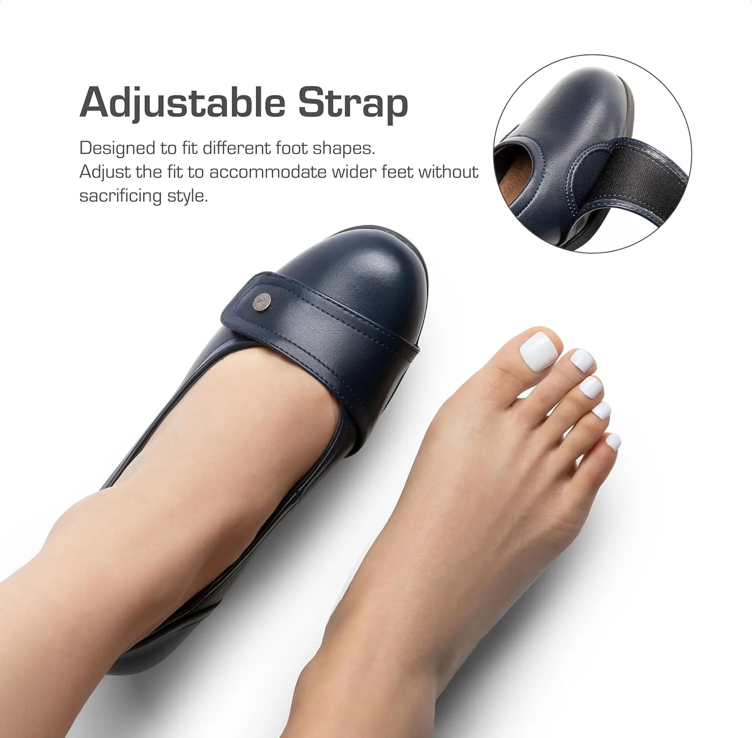 DREAM PAIRS Women's Chunky Comfortable Closed Toe Low Block Heels Work Round Toe Dress Wedding Adjustable Slip On Pumps Shoes