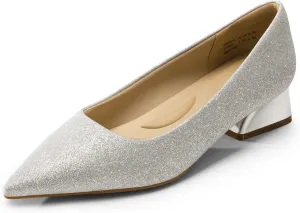 DREAM PAIRS Women's Chunky Heels Closed Toe Low Block Work Shoes Pointed Toe Dress Comfortable Wedding Pumps