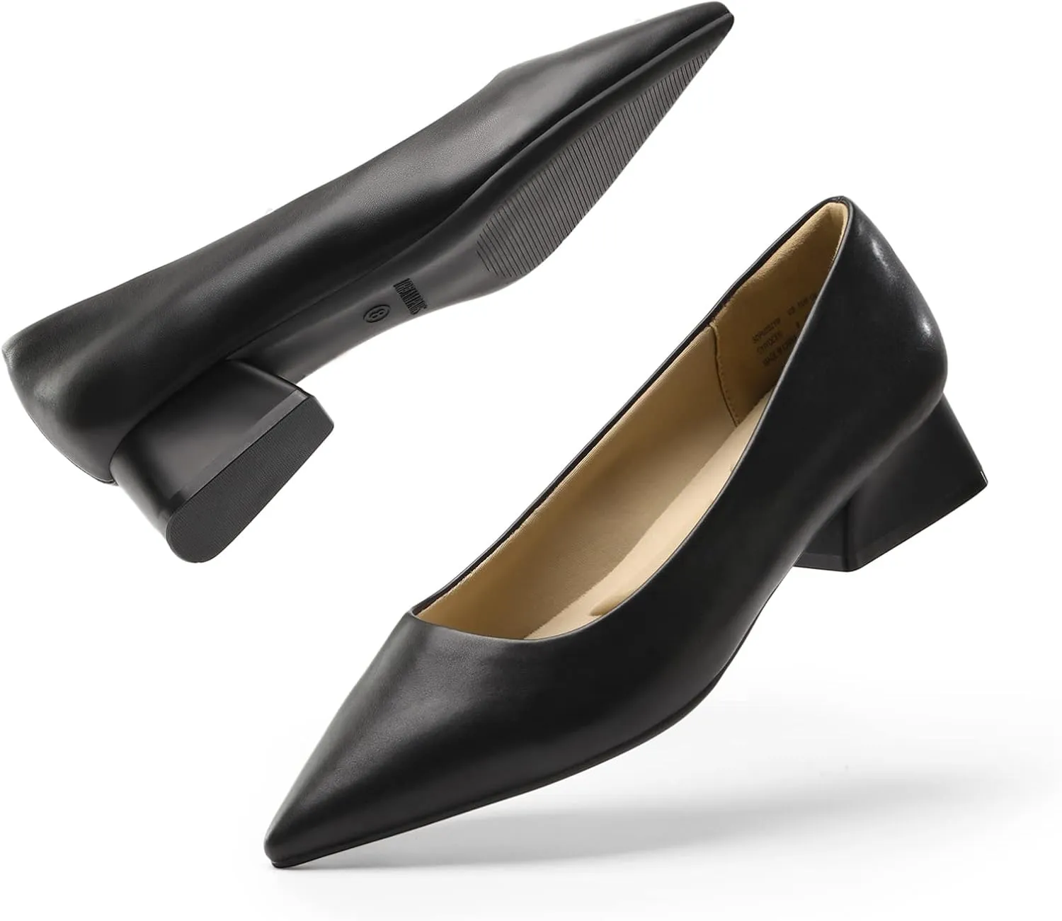 DREAM PAIRS Women's Chunky Heels Closed Toe Low Block Work Shoes Pointed Toe Dress Comfortable Wedding Pumps