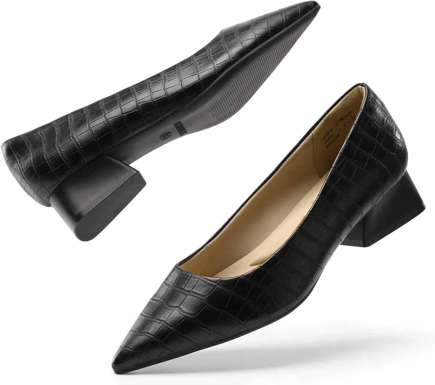 DREAM PAIRS Women's Chunky Heels Closed Toe Low Block Work Shoes Pointed Toe Dress Comfortable Wedding Pumps