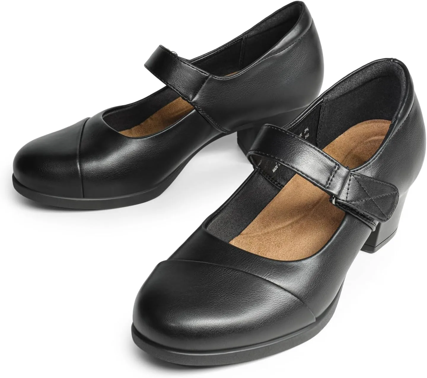 DREAM PAIRS Women's Chunky Low Block Closed Toe Heels Mary Janes Pumps Comfortable Round Toe Dress Work Wedding Shoes