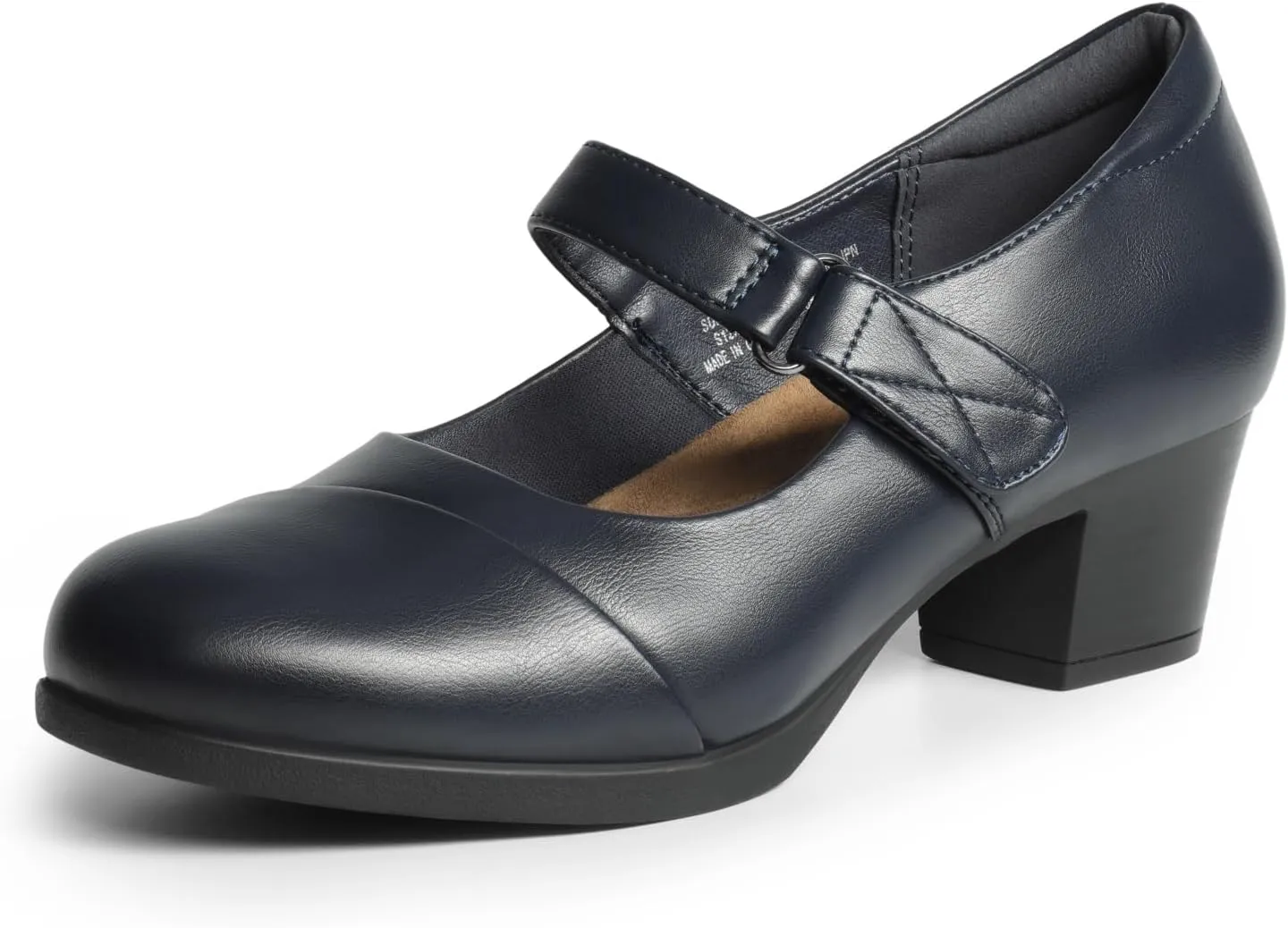 DREAM PAIRS Women's Chunky Low Block Closed Toe Heels Mary Janes Pumps Comfortable Round Toe Dress Work Wedding Shoes