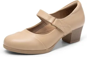 DREAM PAIRS Women's Chunky Low Block Closed Toe Heels Mary Janes Pumps Comfortable Round Toe Dress Work Wedding Shoes
