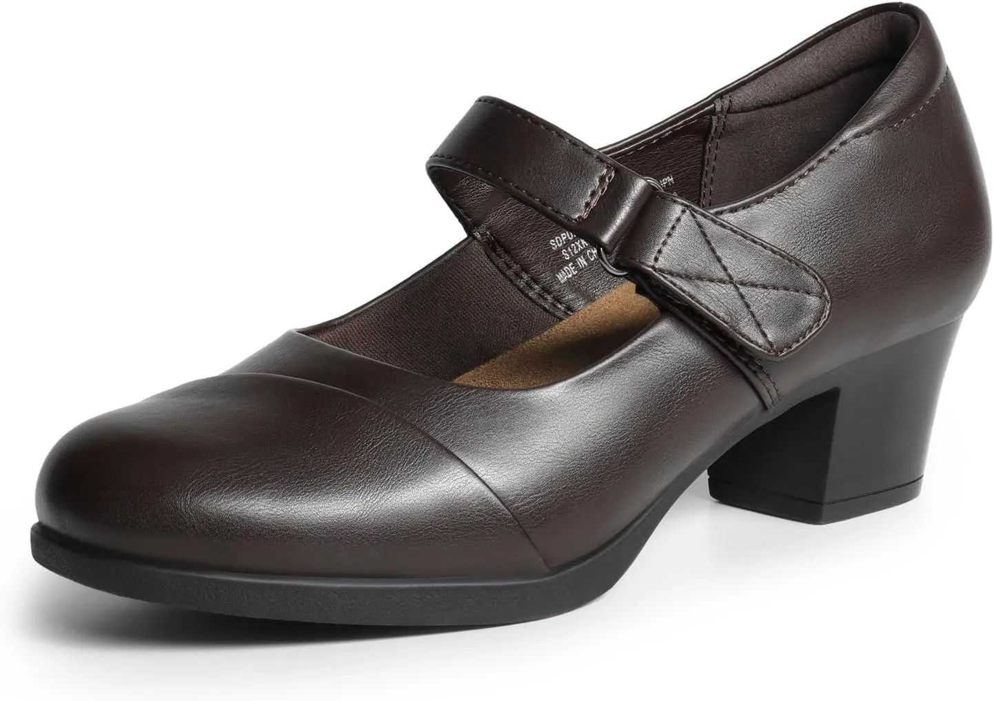 DREAM PAIRS Women's Chunky Low Block Closed Toe Heels Mary Janes Pumps Comfortable Round Toe Dress Work Wedding Shoes