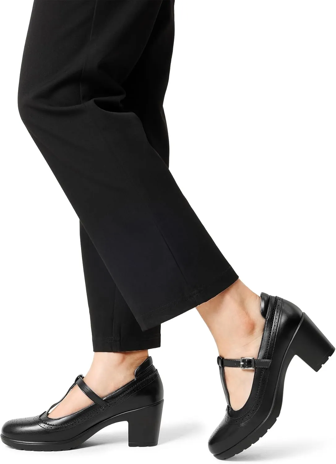 DREAM PAIRS Women's Classic Oxfords Heels T-Strap Dress Shoes