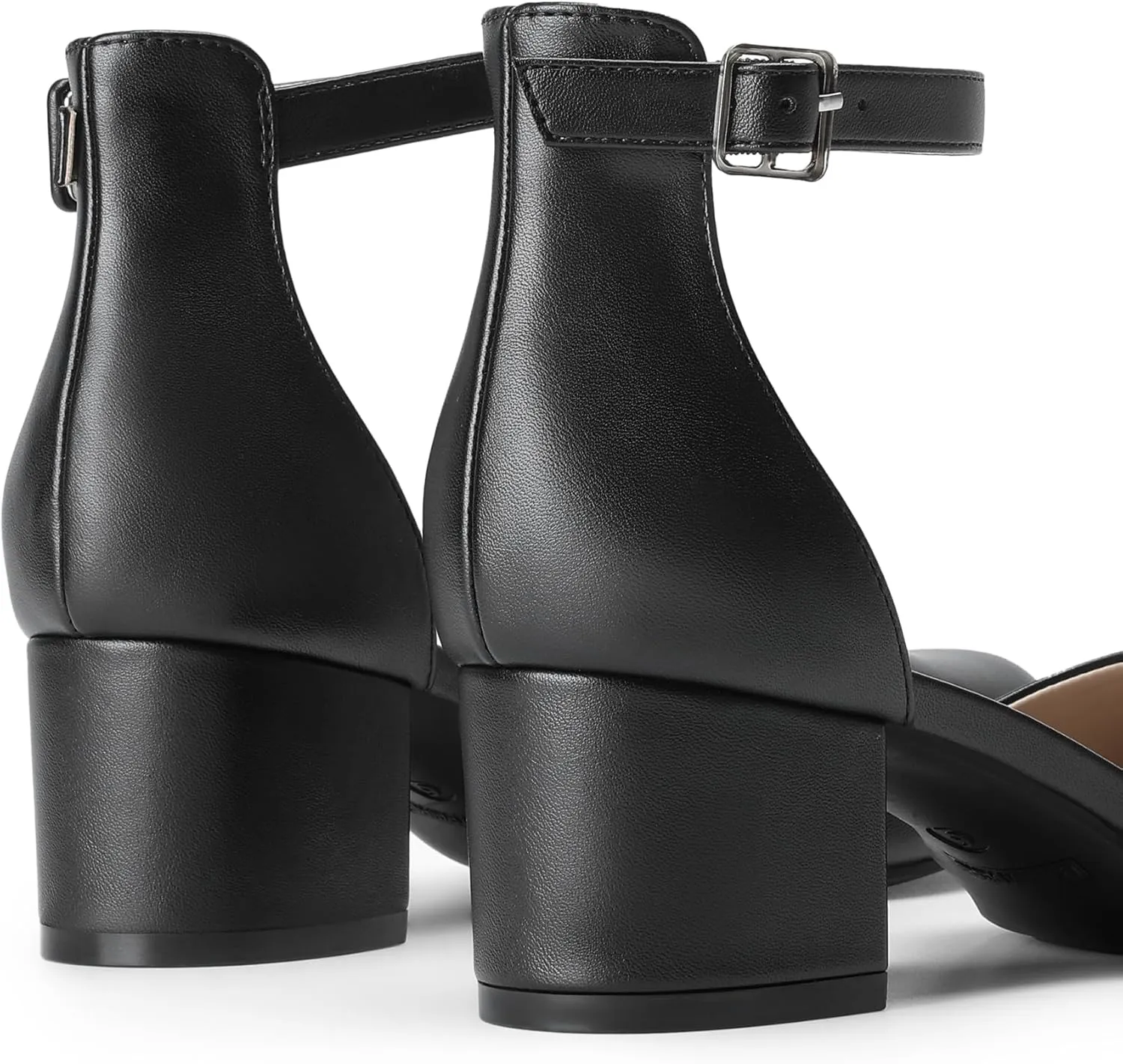 DREAM PAIRS Women's Closed Round Toe Low Block Heels Ankle Strap Chunky Heel Pumps Dress Wedding Office Party Shoes