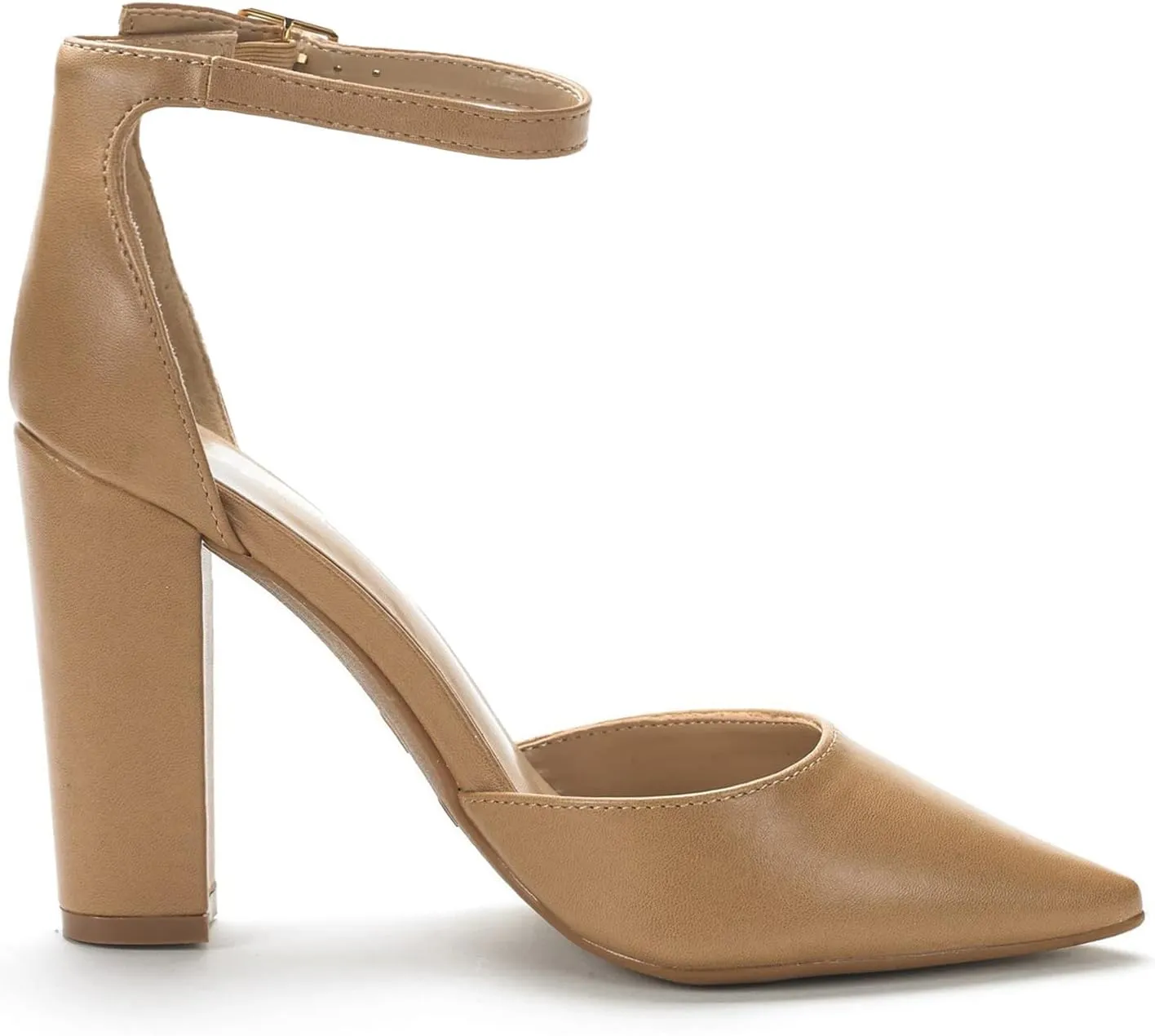 DREAM PAIRS Women's Coco High Heels Chunky Block Pumps Pointed Closed Toe Ankle Strap Dress Shoes
