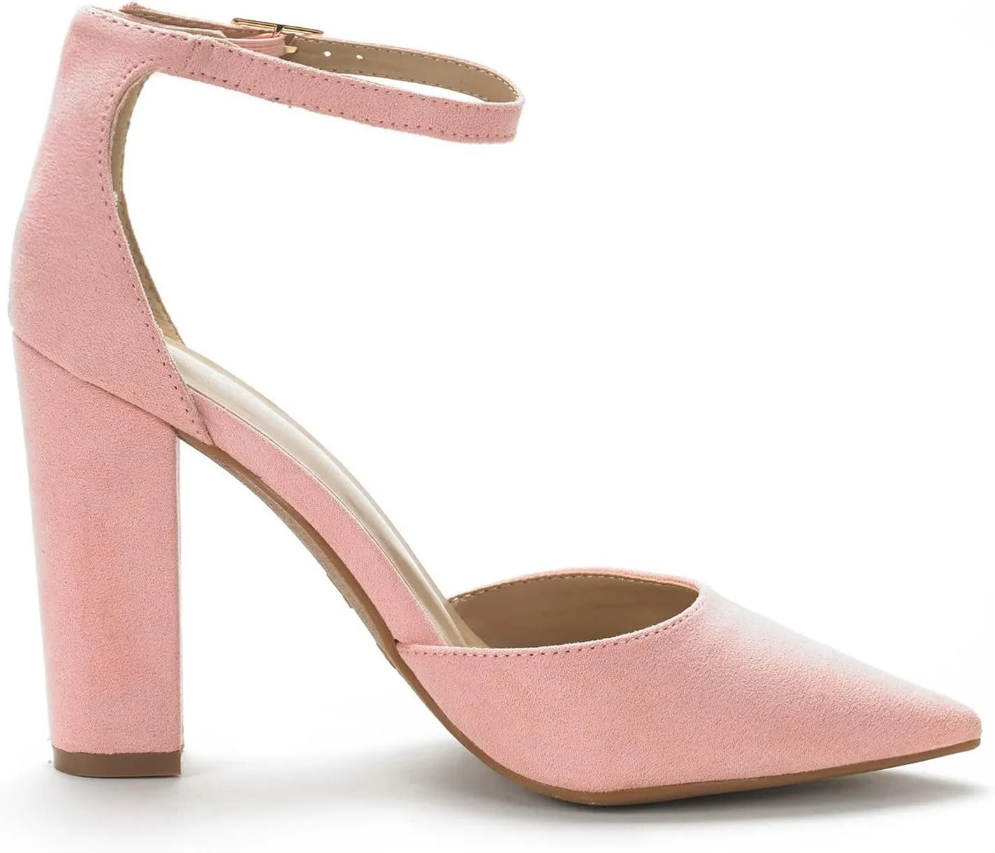 DREAM PAIRS Women's Coco High Heels Chunky Block Pumps Pointed Closed Toe Ankle Strap Dress Shoes