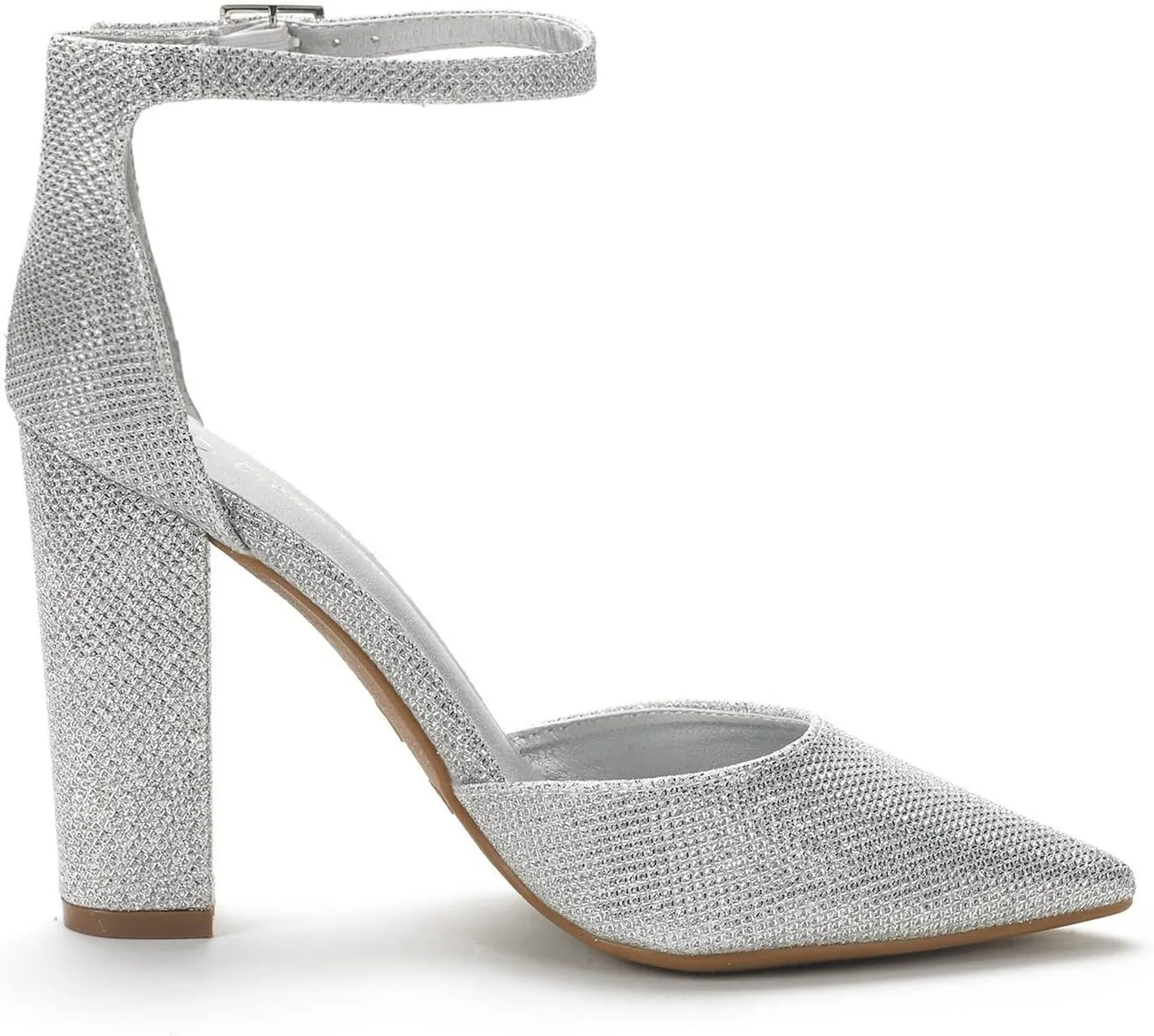 DREAM PAIRS Women's Coco High Heels Chunky Block Pumps Pointed Closed Toe Ankle Strap Dress Shoes