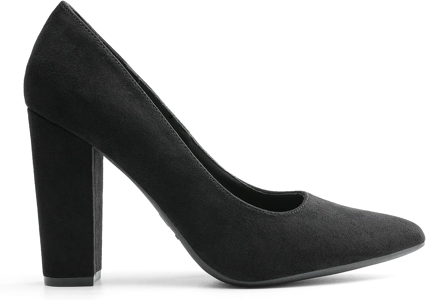 DREAM PAIRS Women's High Chunky Block Heels Closed Pointed Toe Slip on Women Pumps Wedding Party Work Comfortable Dress Shoes for Women