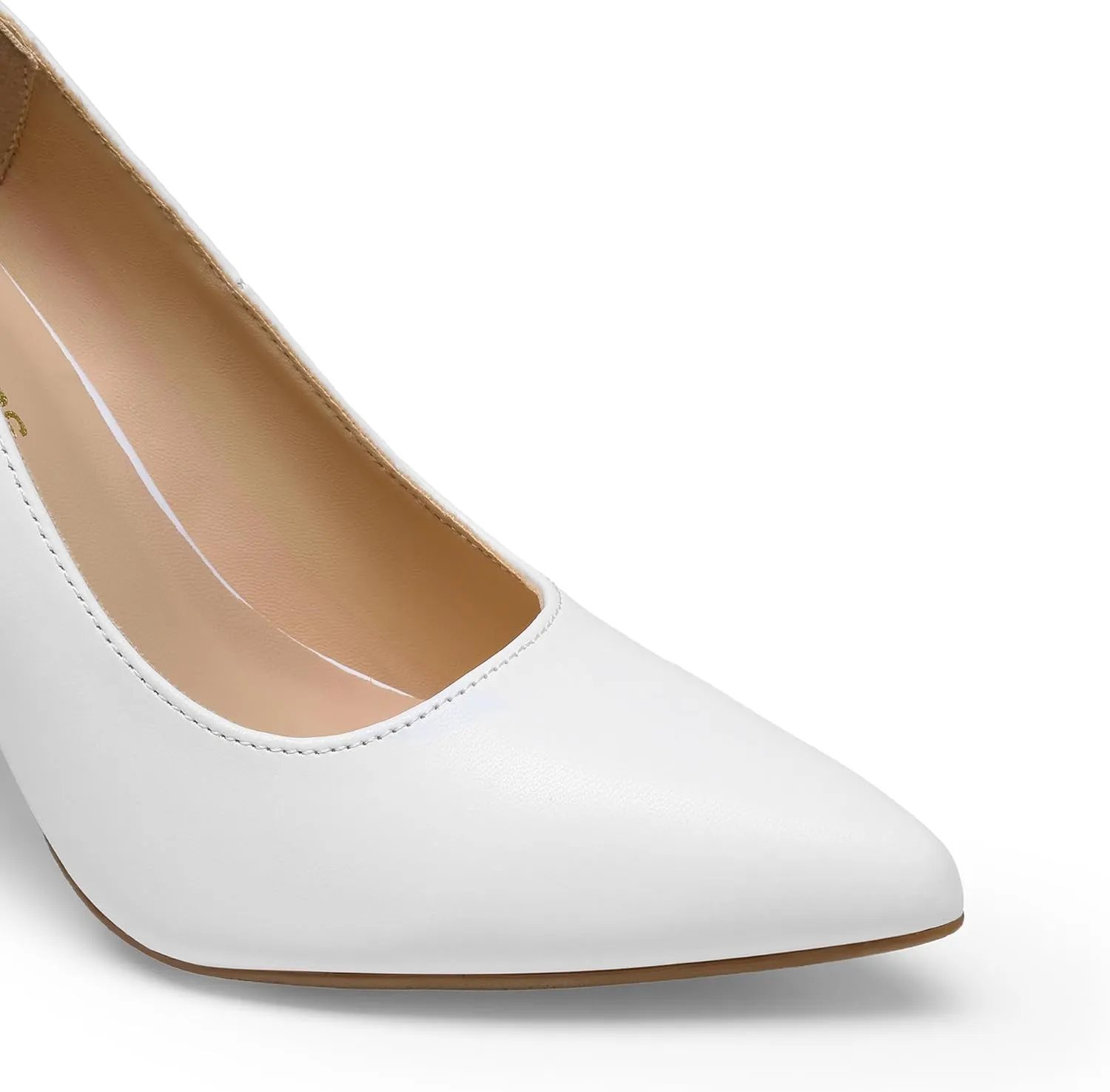 DREAM PAIRS Women's High Chunky Block Heels Closed Pointed Toe Slip on Women Pumps Wedding Party Work Comfortable Dress Shoes for Women