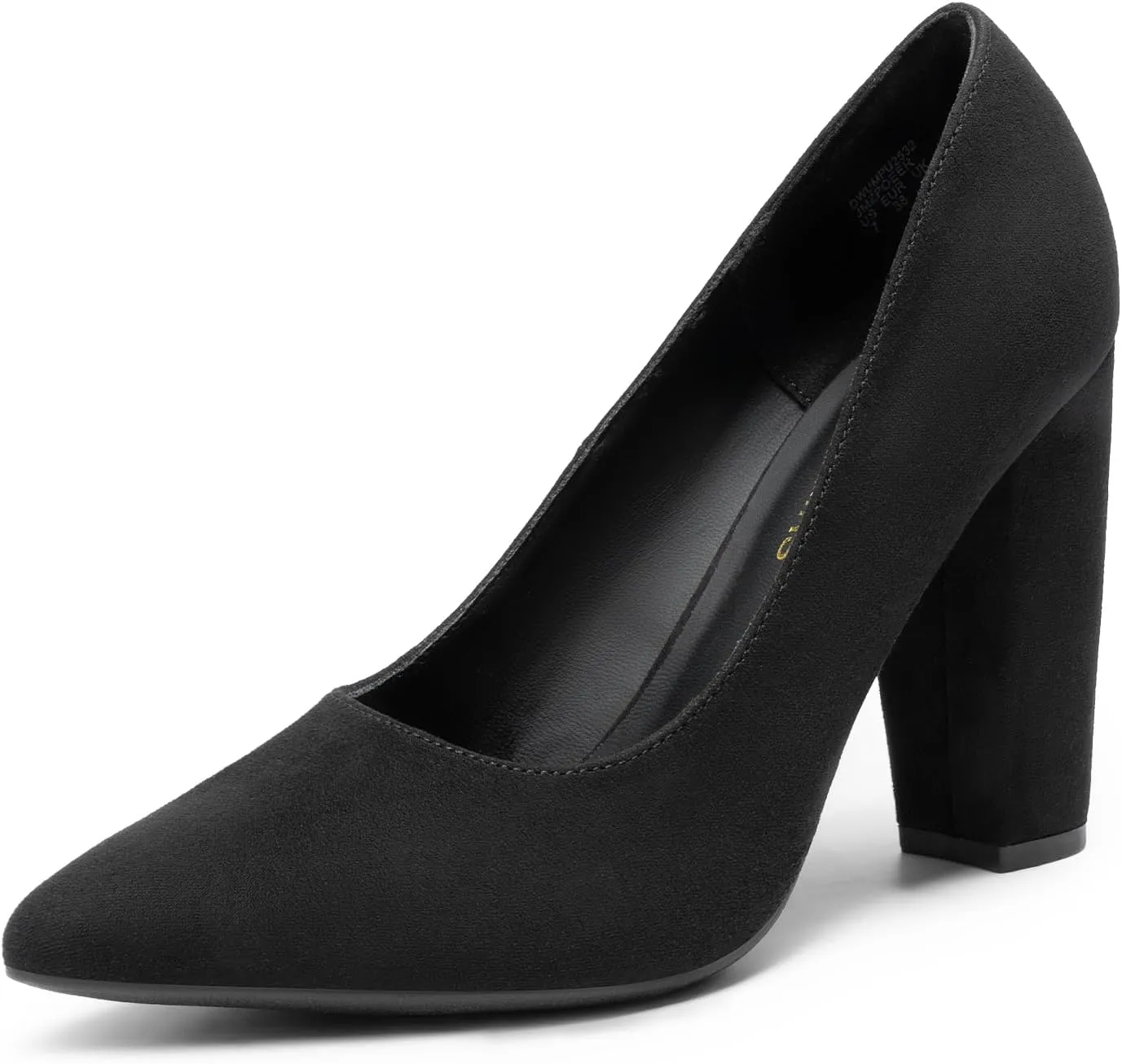 DREAM PAIRS Women's High Chunky Block Heels Closed Pointed Toe Slip on Women Pumps Wedding Party Work Comfortable Dress Shoes for Women