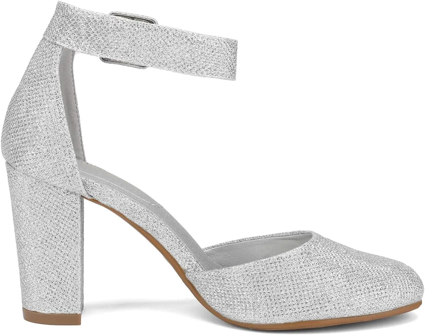 DREAM PAIRS Women's High Heel Ankle Strap Closed Toe Chunky Wedding Pumps Shoes