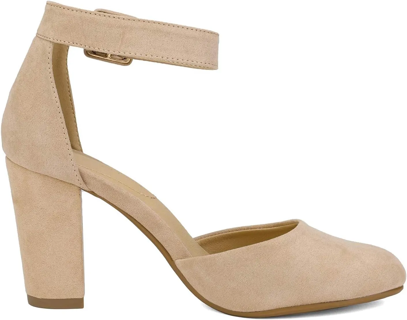 DREAM PAIRS Women's High Heel Ankle Strap Closed Toe Chunky Wedding Pumps Shoes