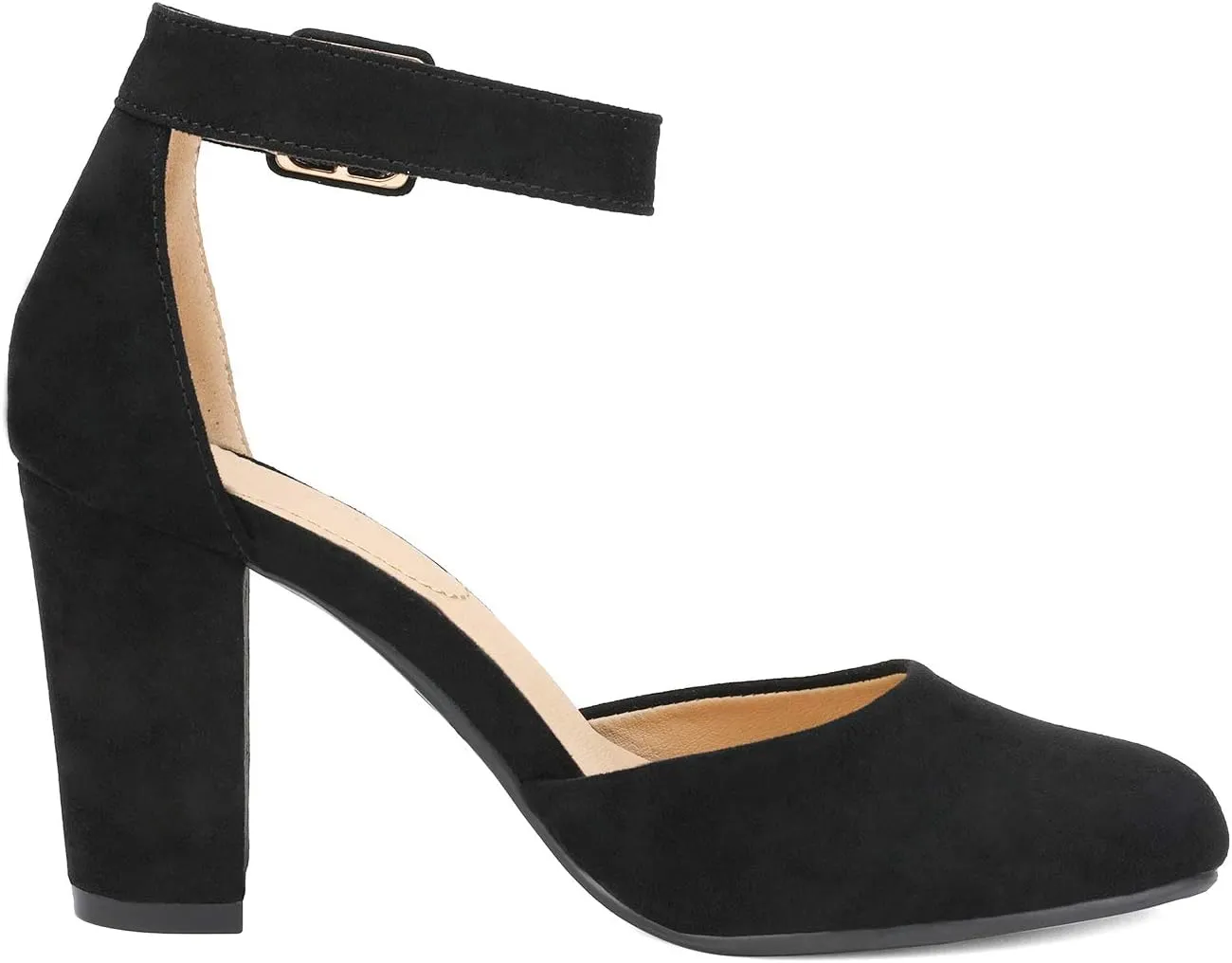 DREAM PAIRS Women's High Heel Ankle Strap Closed Toe Chunky Wedding Pumps Shoes