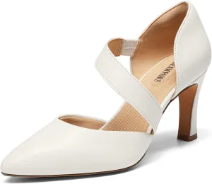 DREAM PAIRS Women's High Heels Pumps Dress Closed Pointed Toe Comfortable D'Orsay Pumps Shoes for Work Office Wedding Dancing