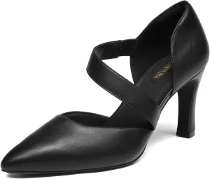 DREAM PAIRS Women's High Heels Pumps Dress Closed Pointed Toe Comfortable D'Orsay Pumps Shoes for Work Office Wedding Dancing
