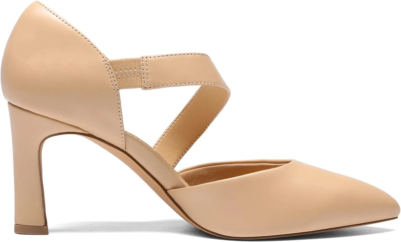 DREAM PAIRS Women's High Heels Pumps Dress Closed Pointed Toe Comfortable D'Orsay Pumps Shoes for Work Office Wedding Dancing