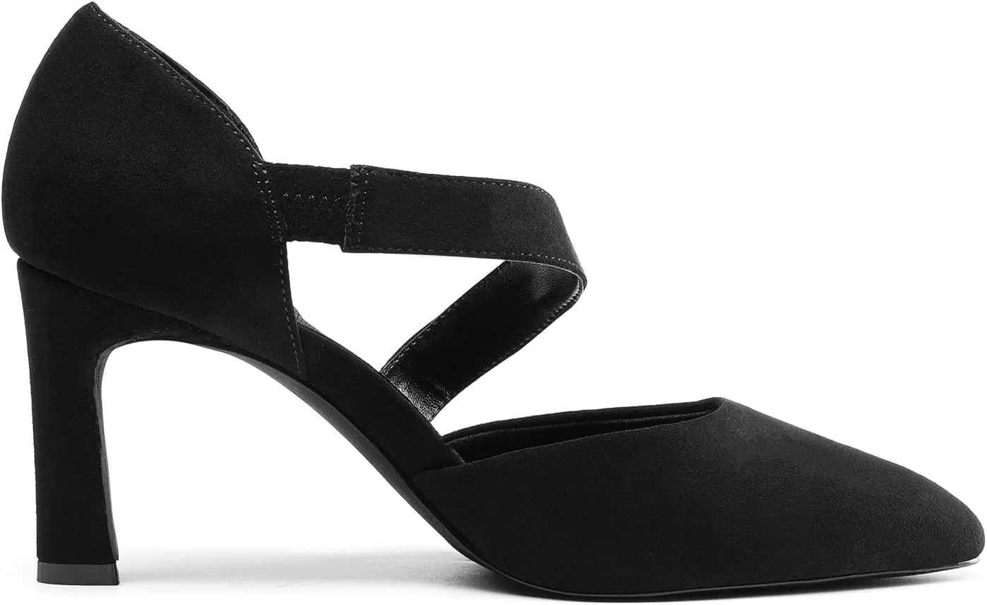 DREAM PAIRS Women's High Heels Pumps Dress Closed Pointed Toe Comfortable D'Orsay Pumps Shoes for Work Office Wedding Dancing