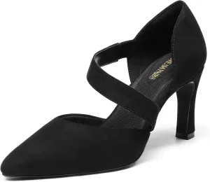 DREAM PAIRS Women's High Heels Pumps Dress Closed Pointed Toe Comfortable D'Orsay Pumps Shoes for Work Office Wedding Dancing