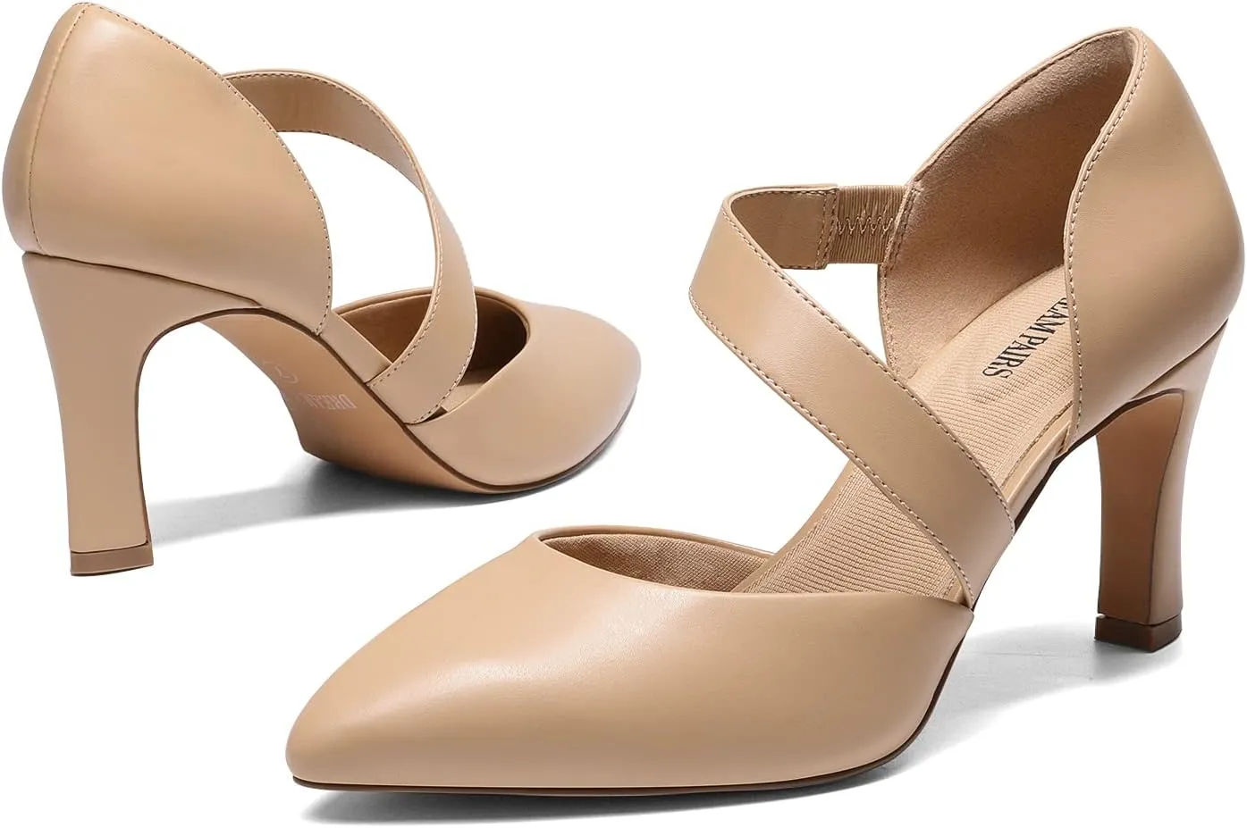 DREAM PAIRS Women's High Heels Pumps Dress Closed Pointed Toe Comfortable D'Orsay Pumps Shoes for Work Office Wedding Dancing