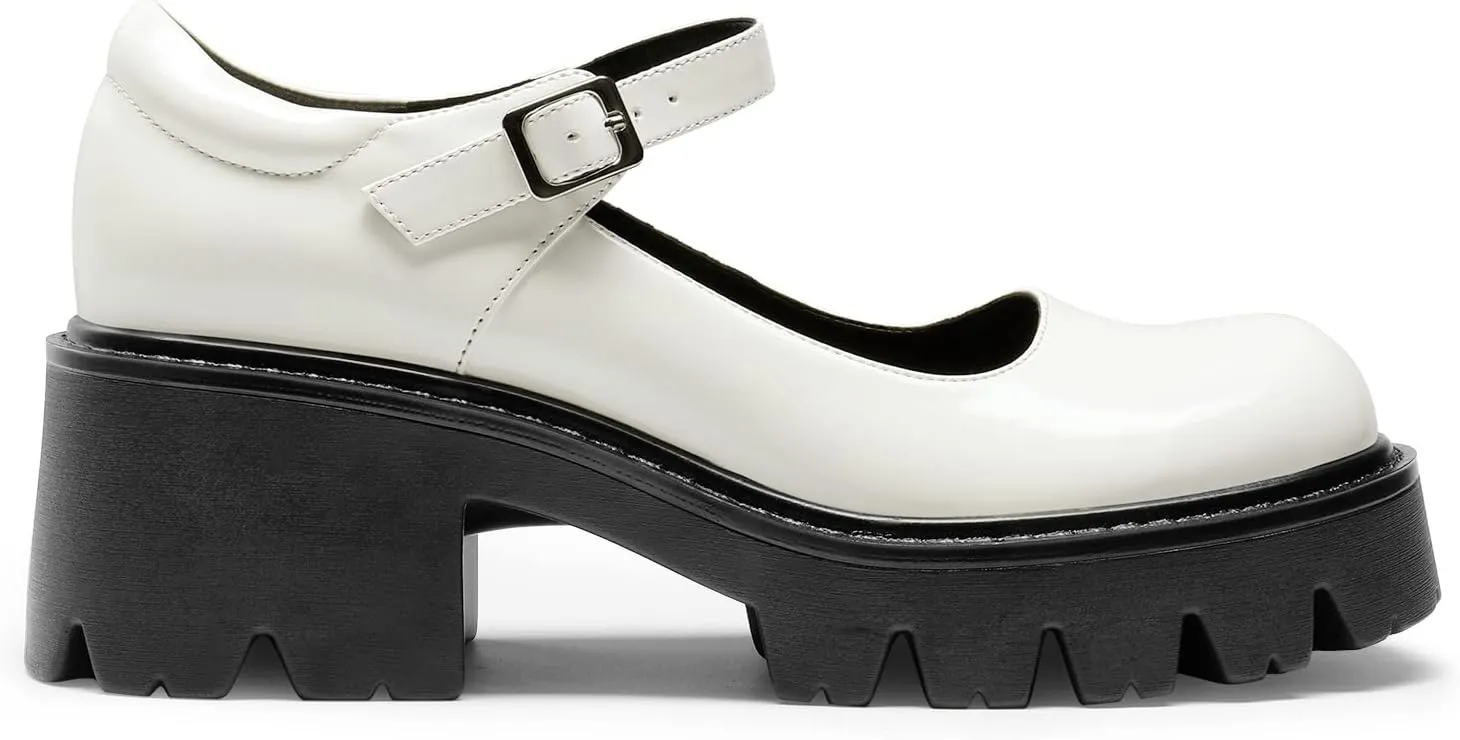 DREAM PAIRS Women's Mary Janes Shoes Platform Dress Low Heel Chunky Pumps Round Toe Ankle Strap Pumps Shoes Oxfords