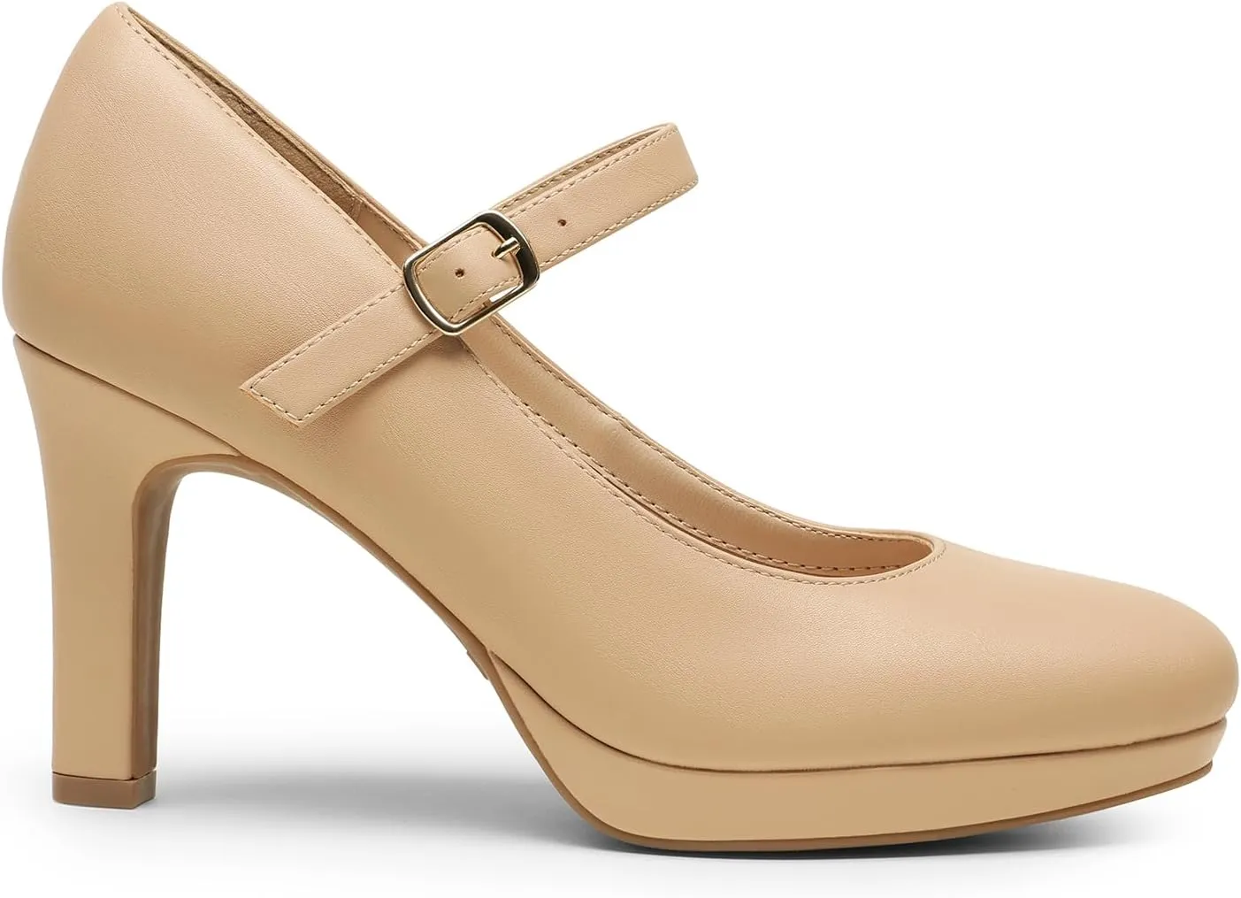 DREAM PAIRS Women's Pumps Close Toe Classic High Heels Round Toe Comfortable Low Platform Mary Jane Dress Shoes