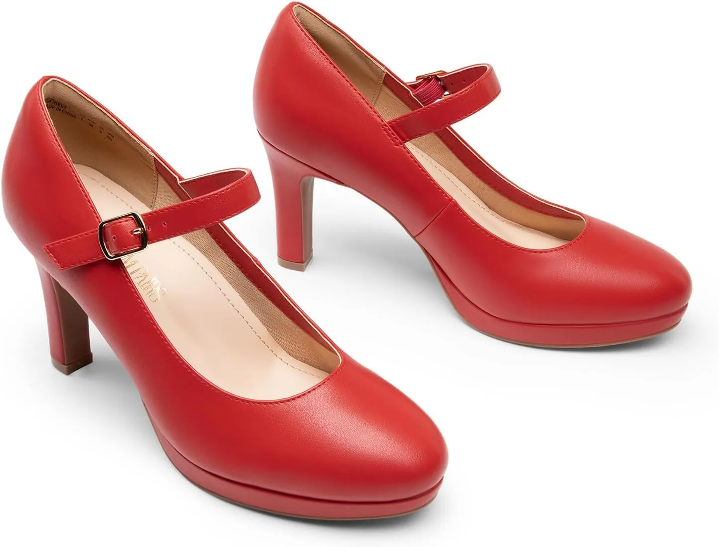 DREAM PAIRS Women's Pumps Close Toe Classic High Heels Round Toe Comfortable Low Platform Mary Jane Dress Shoes