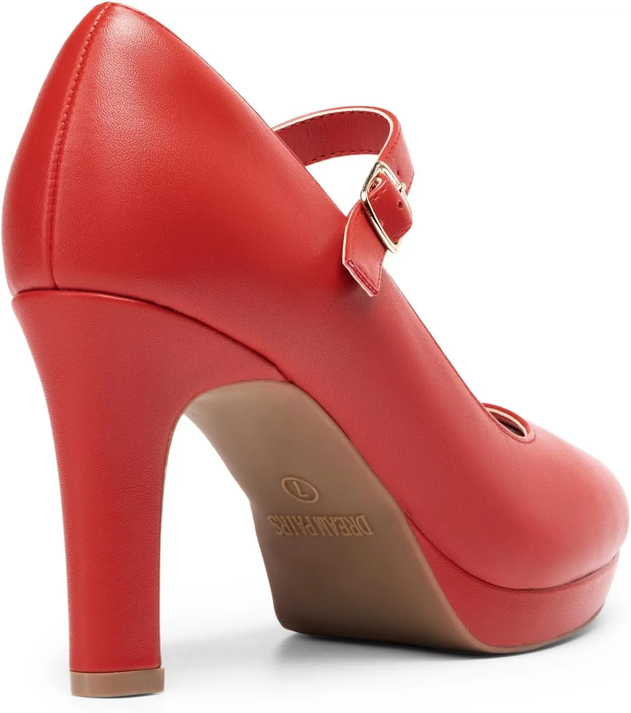 DREAM PAIRS Women's Pumps Close Toe Classic High Heels Round Toe Comfortable Low Platform Mary Jane Dress Shoes
