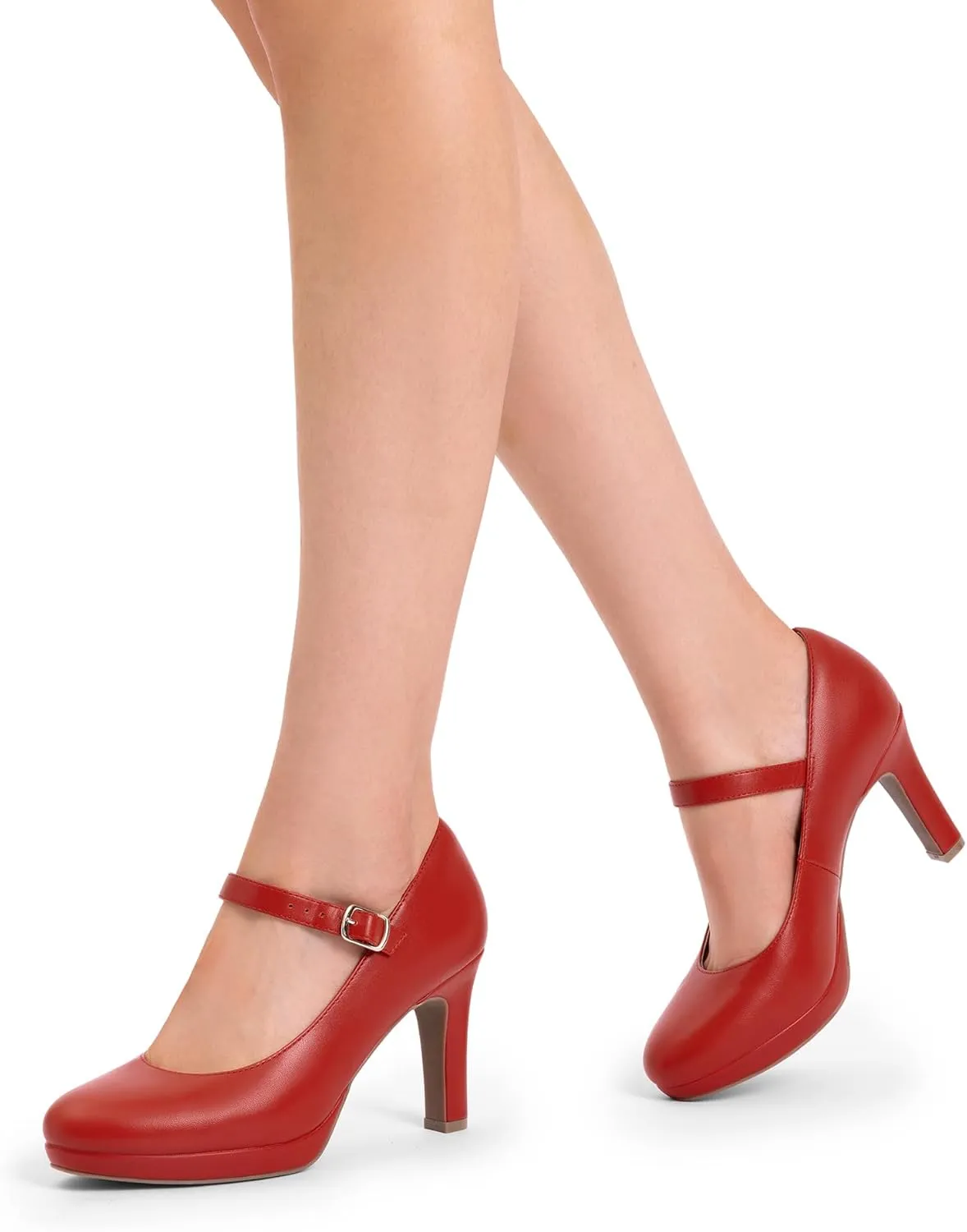 DREAM PAIRS Women's Pumps Close Toe Classic High Heels Round Toe Comfortable Low Platform Mary Jane Dress Shoes