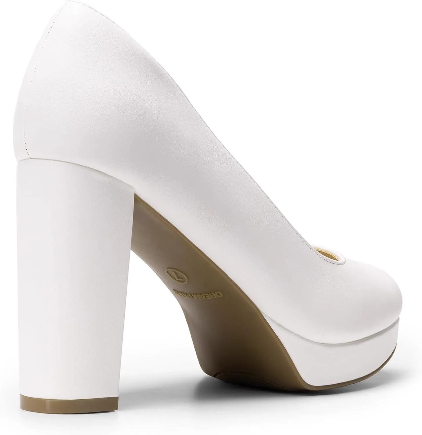DREAM PAIRS Women's Pumps Closed Round Toe Chunky High Heels Platform Work Comfortable Dress Shoes for Women