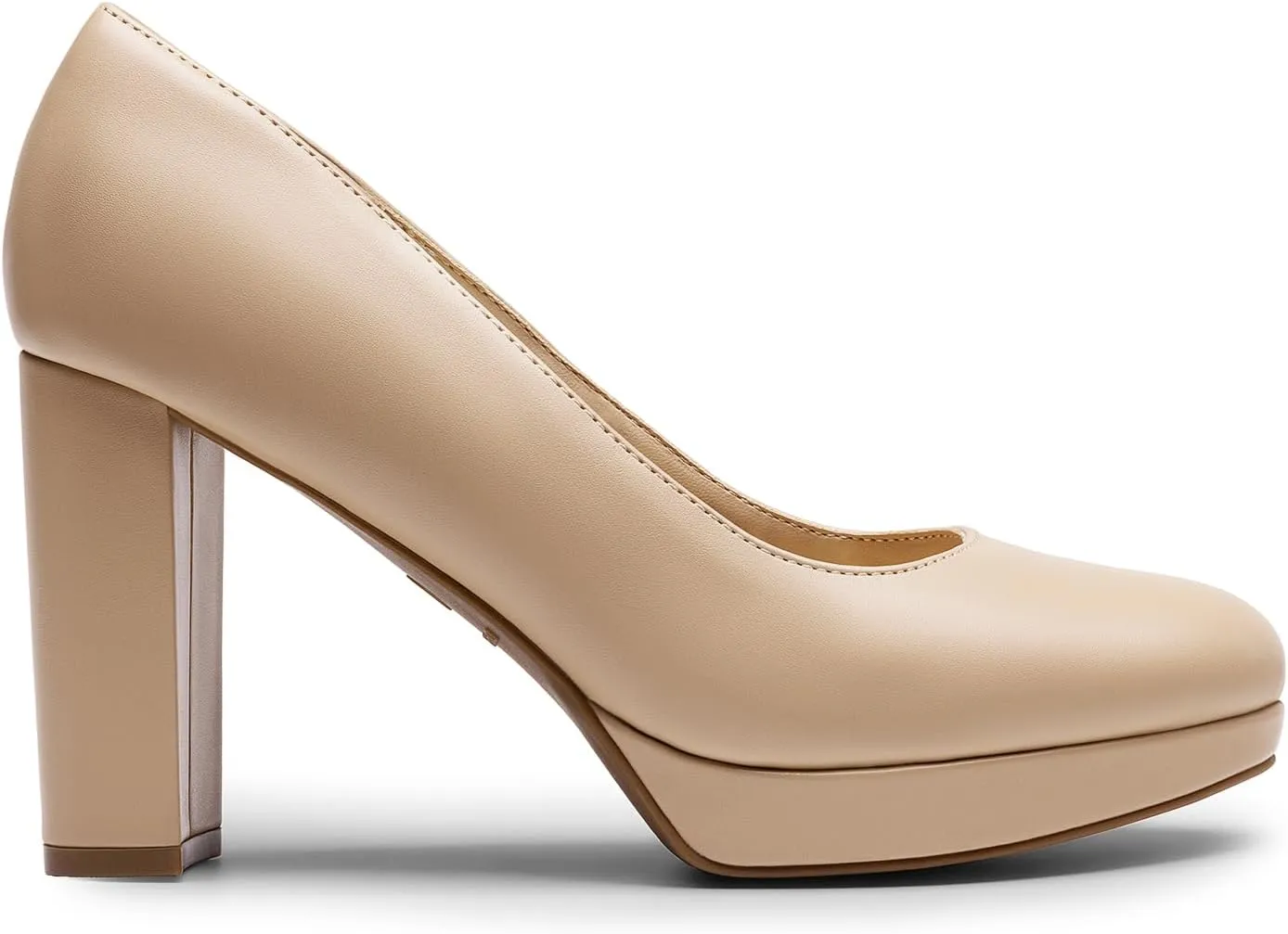 DREAM PAIRS Women's Pumps Closed Round Toe Chunky High Heels Platform Work Comfortable Dress Shoes for Women